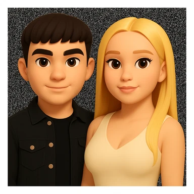 Slightly increase the volume of the upper body of the girl, slightly turn her to face forward, and make the skin color uniform. Maintain the cartoonish 3D style as in the reference image. sticker