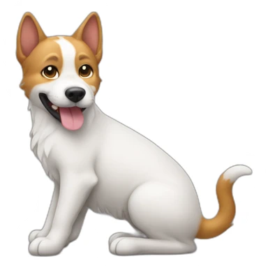 Un chat sur un chien sticker