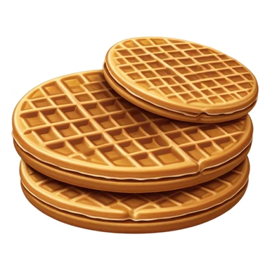 Stroopwafel Cinematic Realistic Stroopwafel Dessert Emoji, depicted as a single, flat, delicate caramel-filled waffle cookie rendered with crisp textures and warm, inviting lighting. sticker