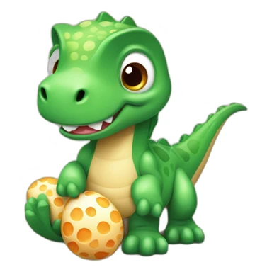 cute dino with dino eggs sticker