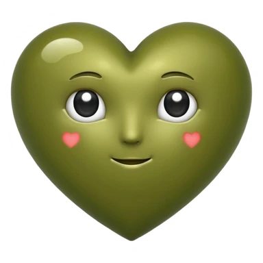 olive green heart emoji sticker