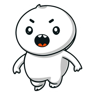 terrified character, shaking with fear sticker