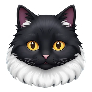 Gato negro con blanco sticker