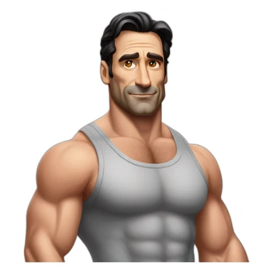 Jon hamm bodybuilder sticker