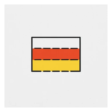 Create a minimalistic and recognizable computer text emoji of the South Ossetia flag using simple ASCII or Unicode characters to represent the flag's colors and pattern. sticker