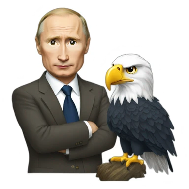 Putin with bald eagle sticker