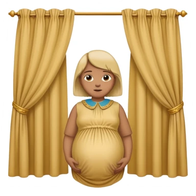 🫃 but with parted middle hair (curtains)  pregnant and in a roman collar  sticker