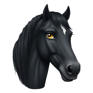 Serious Black horse with white eyes sticker
