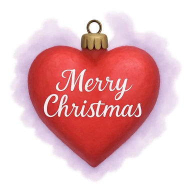 christmas heart with a delicate lavender mist  , remove background sticker