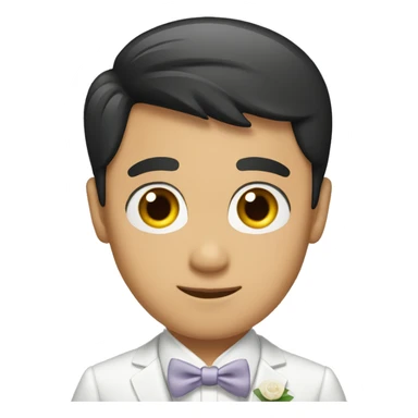 asian groom with big eyes and  sticker