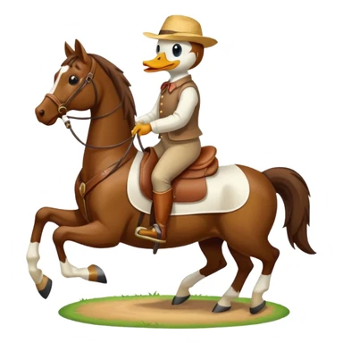 Duck riding a horse sticker
