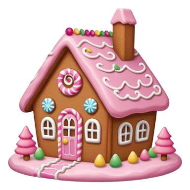 Gingerbread house pink sticker