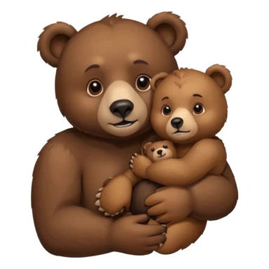 bear with a small bear on his arm sticker