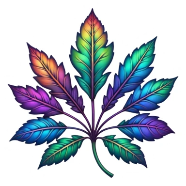 dark rainbow filigree design, leaf shapes, flower shapes, nature shapes, toxic nature, toxic plants sticker