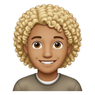 Chico joven latino, piel muy morena, pelo rubio rizado sticker