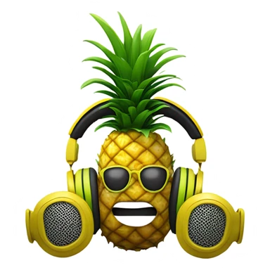 Pineapple wearing headphones sticker