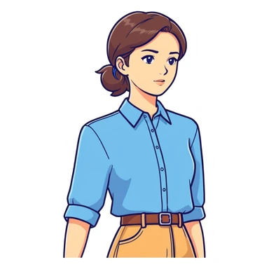 Girl in blue collar shirt sticker
