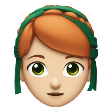  Short Red hair and green embrald eyes girl with a ninja konoha headband  sticker