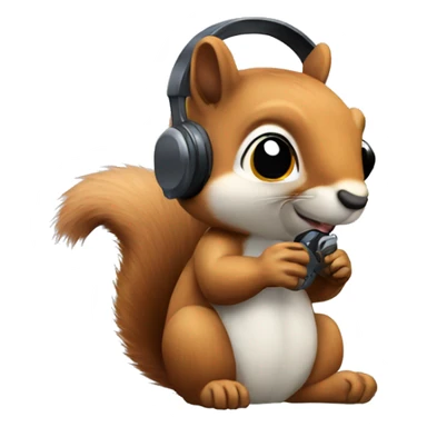 squirrel with telephone headset sticker