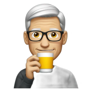 Tim cook drinking one cup of starubuck sticker
