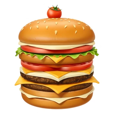 Crea una escena que contenga el mega combo: una hamburguesa, un frappé y papas fritas sticker