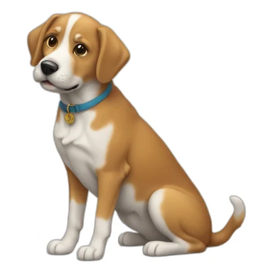 Un chien sur un chat sticker