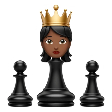 black chess pieces, queen piece sticker