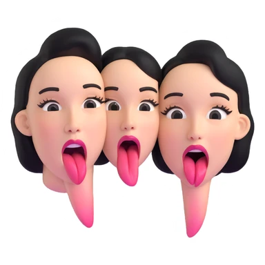 woman with two heads sticking out their tongues sticker