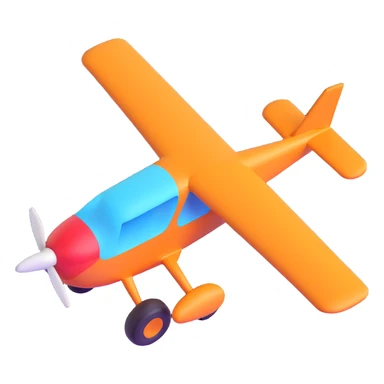 3D emoji style airplane, cartoonish proportions, bright colors sticker