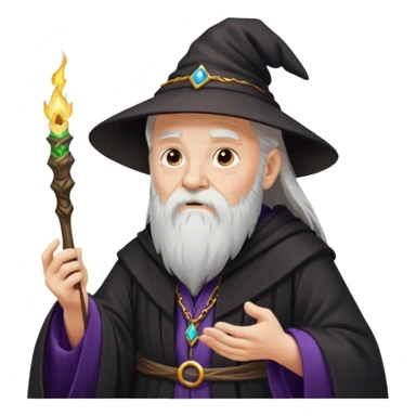old wizard casting spells sticker