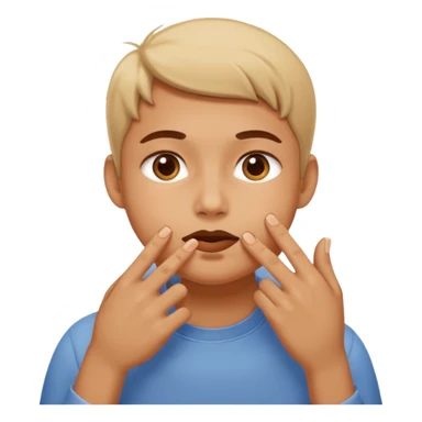 It's like push your cheeks gently pressed by fingers while you're eating. sticker