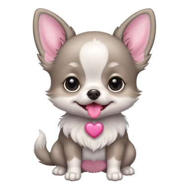 Grey baby Chihu dog sticker