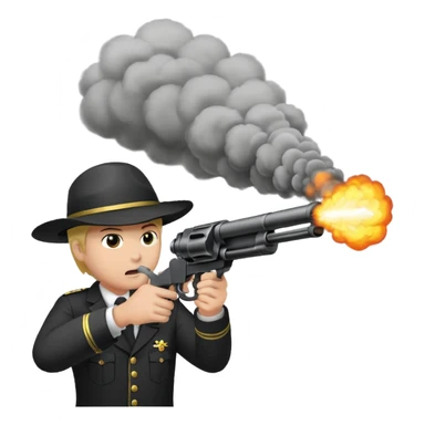 Gun firing sticker