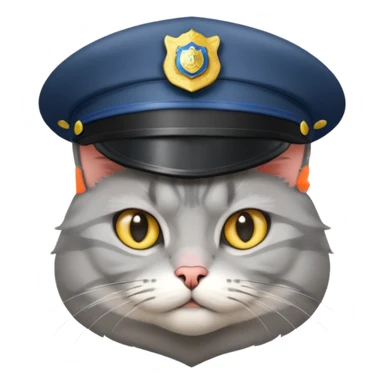 grey cat police sticker