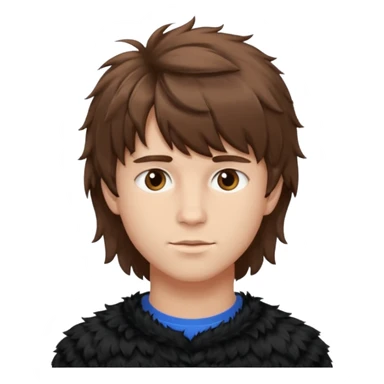 A young man with fluffy bangs styled in a 7:3 part. sticker