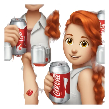 Redhead girl drinking Diet Coke sticker