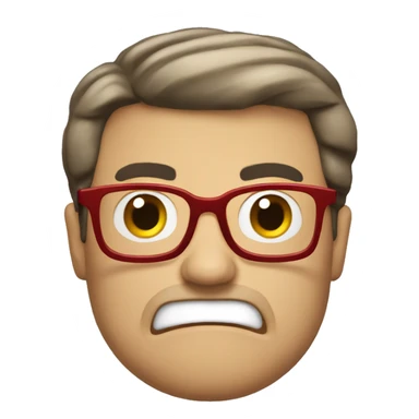 red angry nerd  sticker