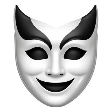 Create this emoji : 🎭 but in White and black  sticker