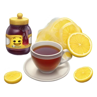 drink tea with honey lemon and jam sticker