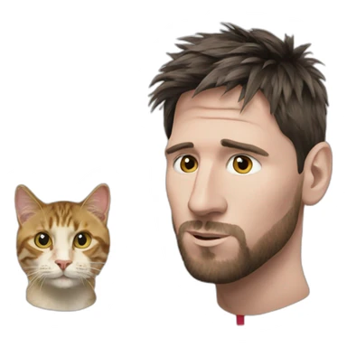 messi whit a cat in his head sticker