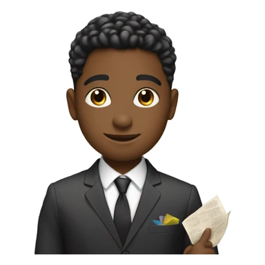 boy in suit making a vision board sticker