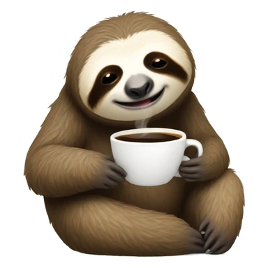 A Sleepy Sloth drinking coffee sticker