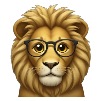 Lion with glasses  sticker