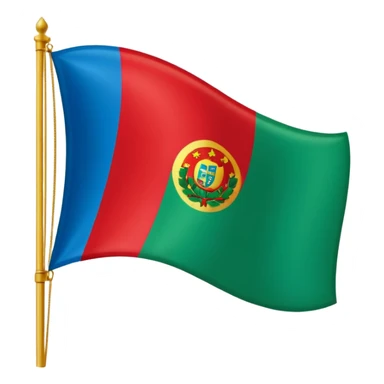 emoji de bandera gitana azul verde y círculo rojo en el centro sticker