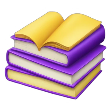 Yellow and purple books open sticker