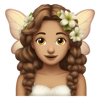 Beautiful fairy brown hair flowers sticker