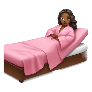 Girl with pink robe laying on spa bed sticker