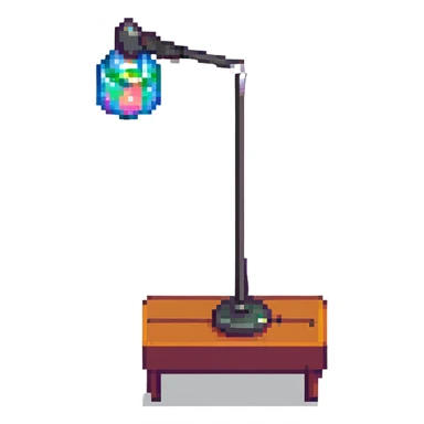 classic desk lamp pixel art sticker