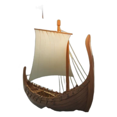 viking ship on the ocean with blue sky and sun in background sticker