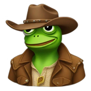 cowboy pepe the frog sticker